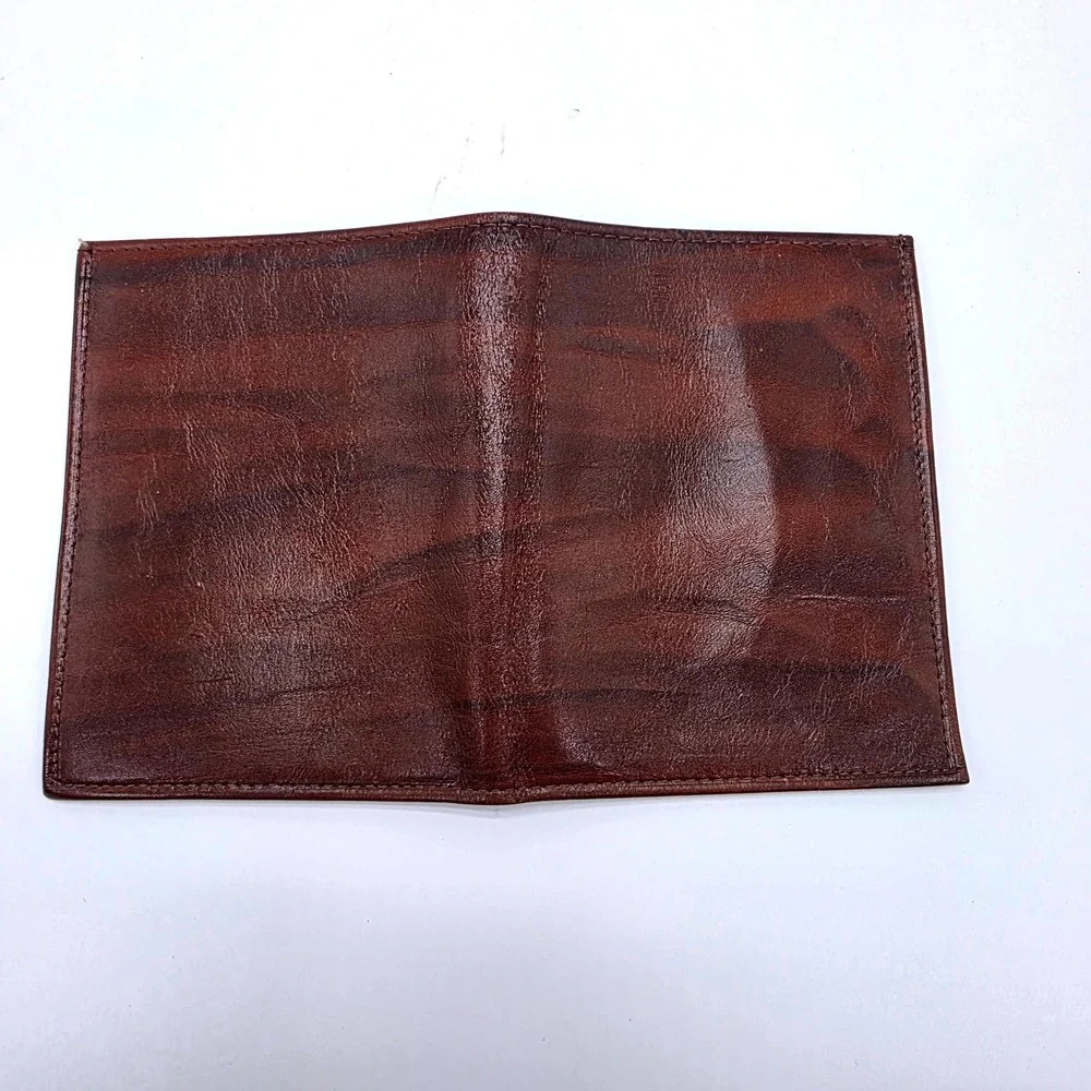 Rolfs Mens Brown Cowhide Leather Bifold Wallet Slim Credit Card Billfold Vintage
